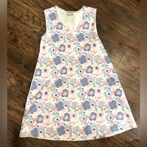 Woman’s Beaufort Bonnet Co Polly Play Dress Blue/Pink Floral V Neck Dress/Size M
